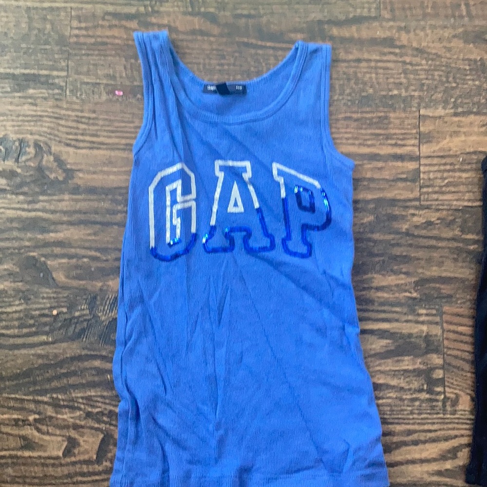 Blue gap kids tank top with sequins
